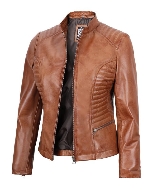 Image of Decrum Leather Jacket for Women - Real Lambskin Casual Leather Jackets Womens