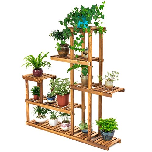 Flower racks Flower Ladder Rack with 6 Tiers, Wooden Flower Stand for Indoors and Outdoors, Multi-Tier for Office Balcony