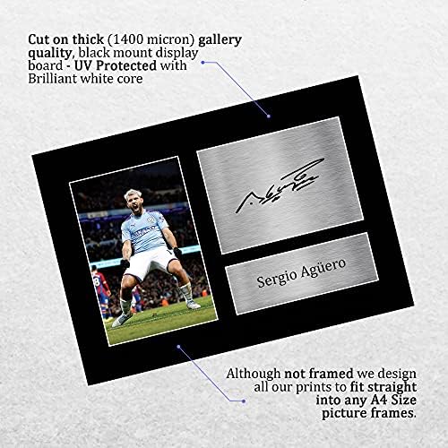 HWC Trading Sergio Aguero Gift Signed A4 Printed Autograph Manchester City Gifts Print Photo Picture Display