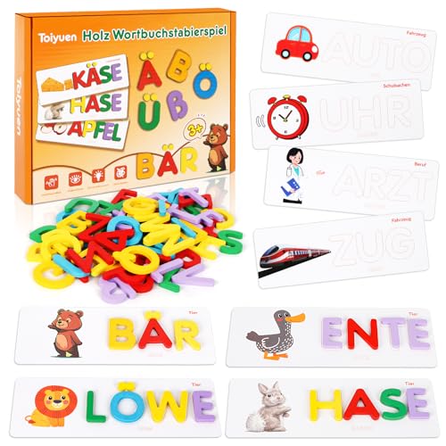 Montessori Spielzeug ab 3 Jahre, Spiel Buchstaben Lernen für Jungen und...