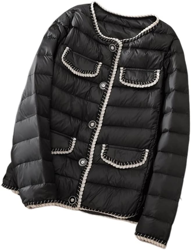 Autumn And Winter Collarless Light Down Jacket Female Short Section Duck Warm Literary Design