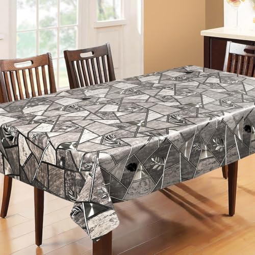 Image of Dakshya Industries PVC Waterproof Withoutlace Dining Table Cover (Size - 54X78 Inch) Rectangle 6 Seater Heat Rasistant, Tiger A2