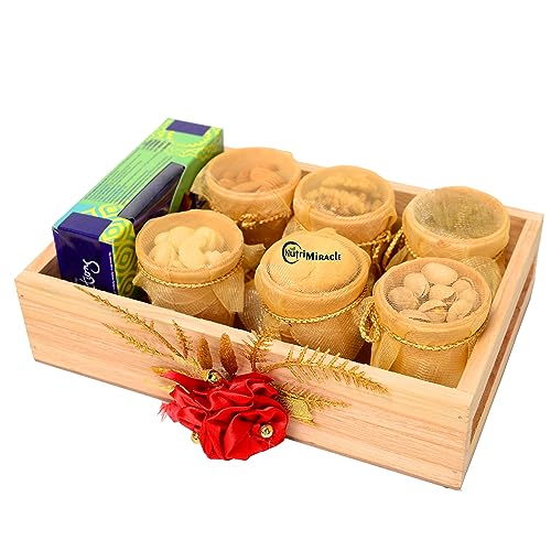 Image of NUTRI MIRACLE Dry Fruits Chocolate Nuts Hamper | Eco Friendly Edible Cups Diwali Gift