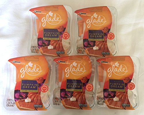 Glade 10 Plugins Scented Oil Air Freshener Refill, Rich Pumpkin Dreams, 5 Twin Packs