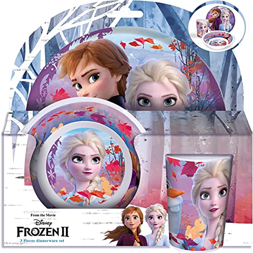 Die Eiskönigin Disney-Frozen II ontbijtservies-set, 3-delig, borden, kom en beker - Image 4