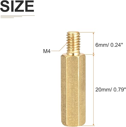 Miniatura 8 de DTGN M3x35x6mm (DxHLxML) - Separador hexagonal de latón -Paquete de 20 - Bueno para máquinas electrónicas - Tuercas de tornillo espaciadoras macho a