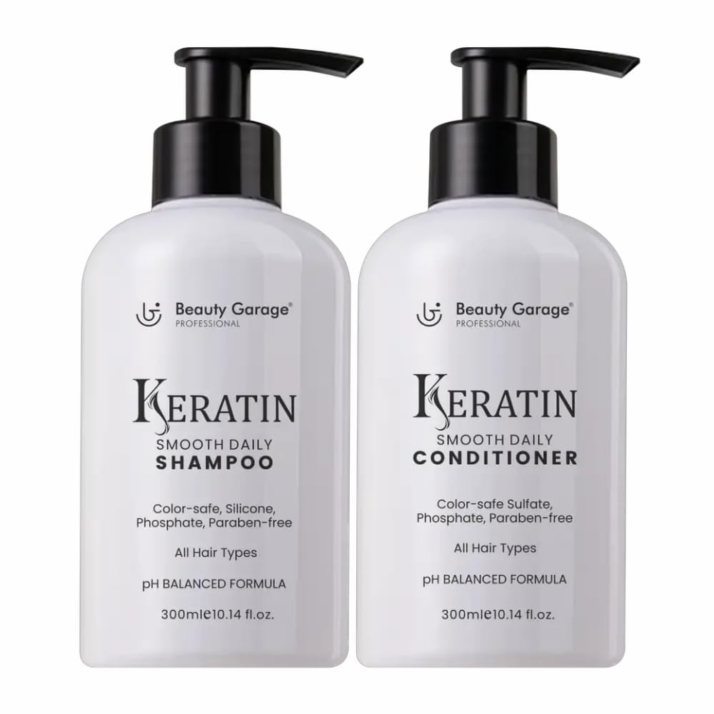 Professional Keratin Smooth Daily Shampoo 300ml with Keratin Smooth Daily Conditioner 300ml