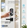 Veise VE07-L Fingerprint App Control Smart Locks with Heavy-Duty Zinc Alloy Handles, Keyless Entry for Front Door, Digital Electronic Touchscreen, Auto Lock, Waterproof, Easy Install, Matte Black