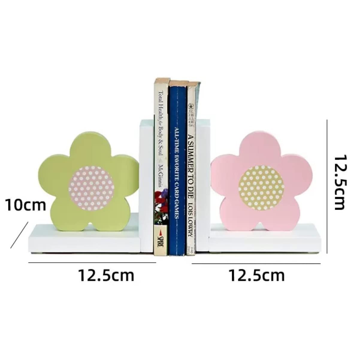 Organizer FüR BüCherregal Moderne Pastorale Blumen Buchstützen Aus Holz Geschenk rutschfeste Für Zuhause Bücherhalter(A)
