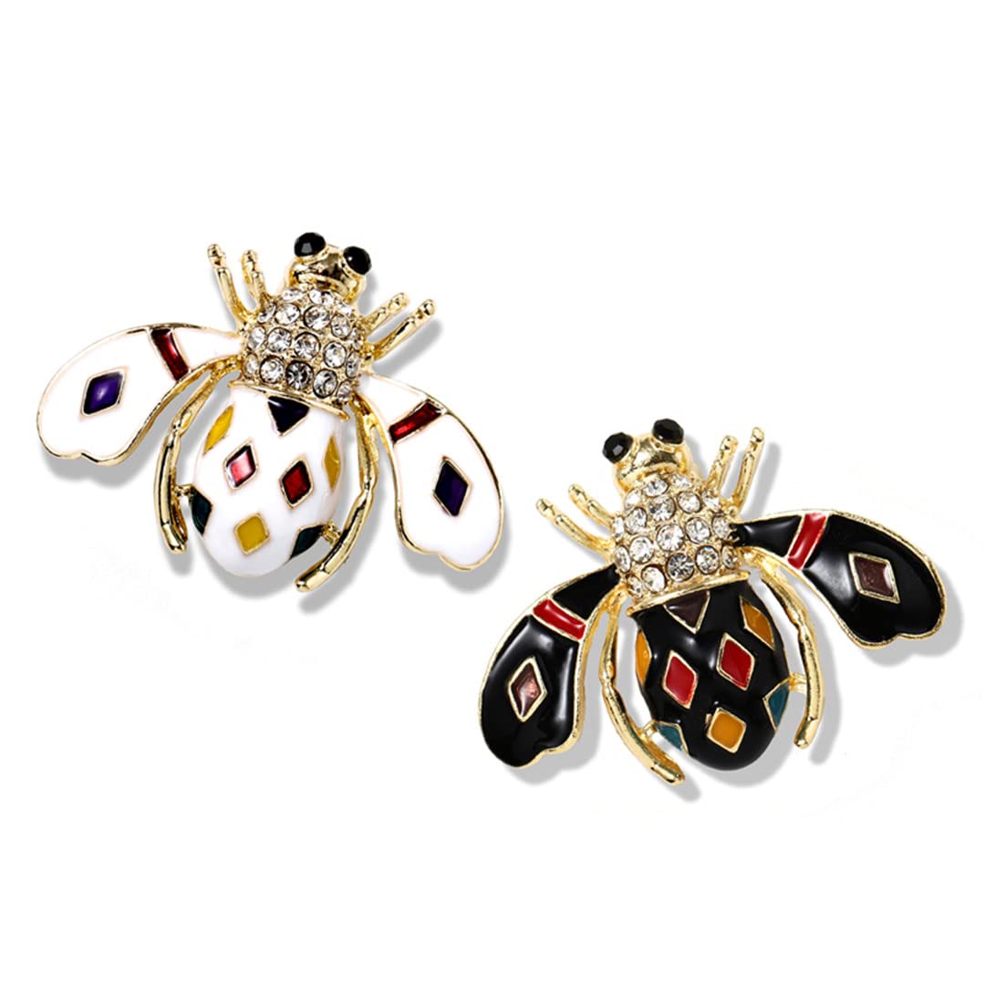HLTYGWX Api Spille smaltate Metallo Insetti Coleotteri Spille Spilla per Colletto Sciarpa Clip Maglione Abito Gioielli 22