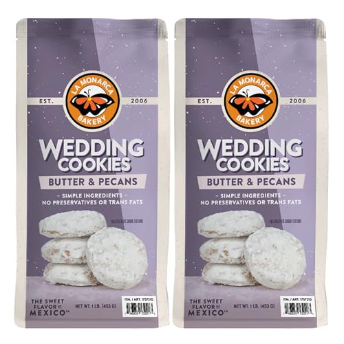 La Monarca Bakery Mexican Wedding Cookies, 1lb (Pack of 2),