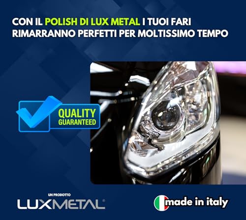 Lux Metal - Polish Erneuerung von Scheinwerfern 250 g mit Polierkugel für Bohrmaschine Schleifpaste Polieren Plexiglas Polieren Kunststoff Polycarbonat Kunststoff Scheinwerfer erneuert