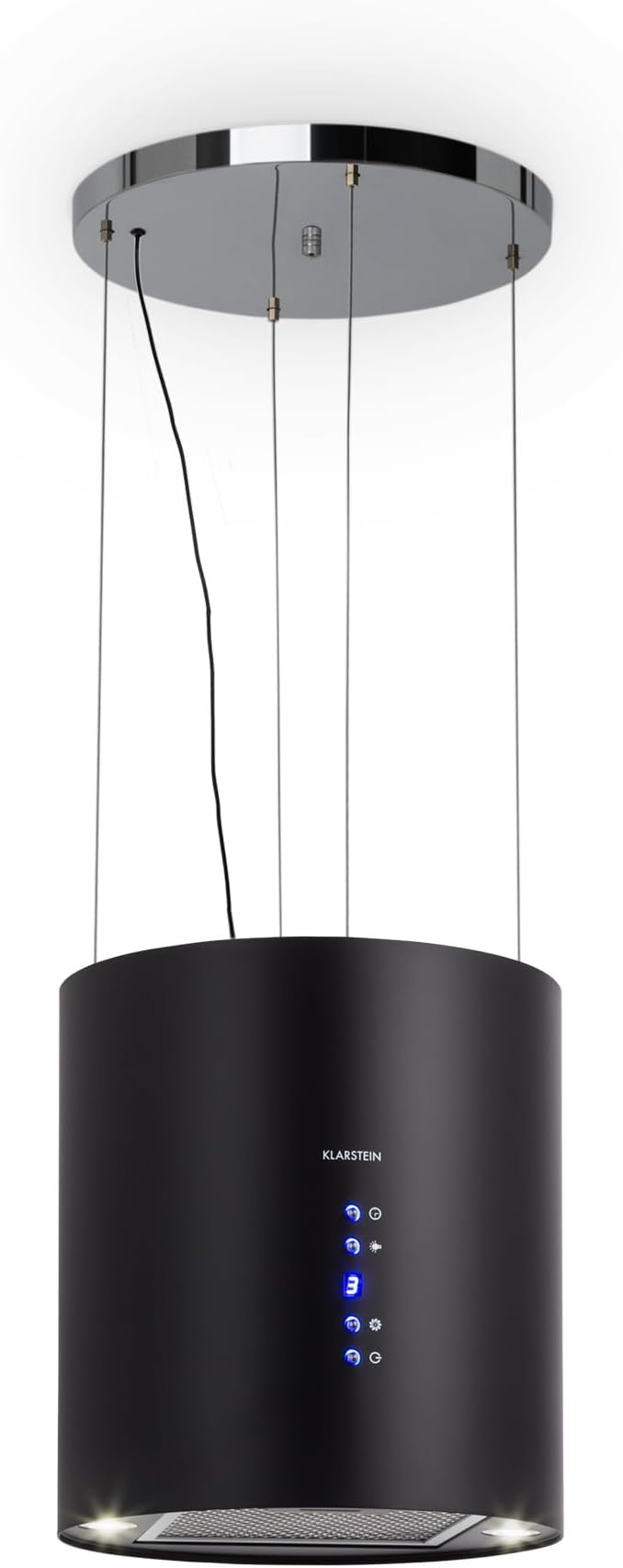 Klarstein Hanging Island Kitchen Cooker Hood, Island Cooker Hoods, Extractor Fan for Kitchens, Carbon Hood Filter, 522m³/h Airflow Hoods, Chandelier Design Extractor Fan Kitchen