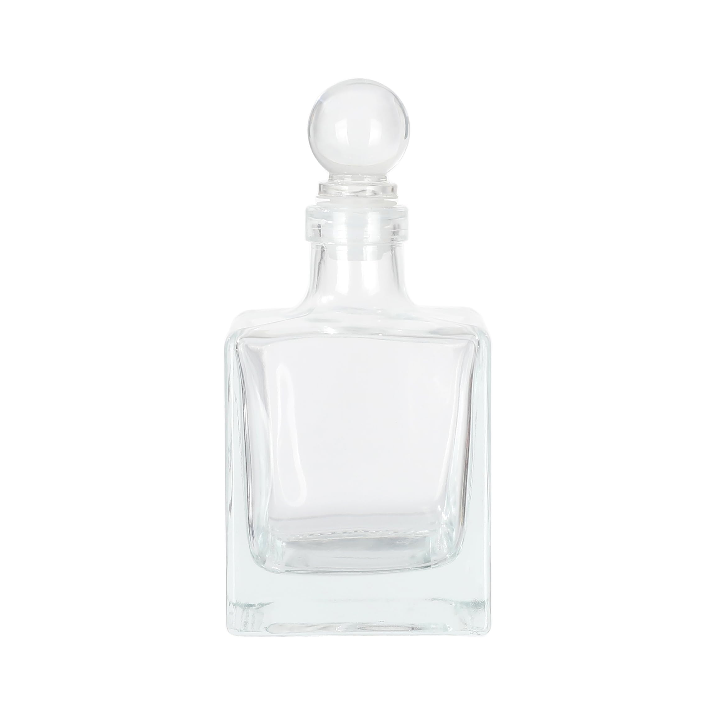 Magic Season Decorative Glass Bottle - 7 fl oz. Square Bottle (1 Set w/Glass Stopper)