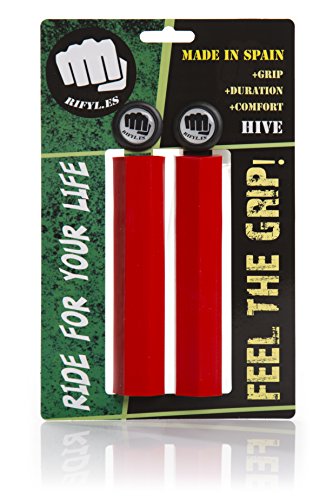 RIFYL (Hive) Juego de puños para Bicicleta o Mountain Bike, Colores Variados, Hexagonal