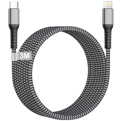 Cable USB C a Lightning 3M [Apple MFi Certificado] para iPhone 14 Pro Max/13/12 Mini/11/X/XS/XR/8 Plus/SE,iPad