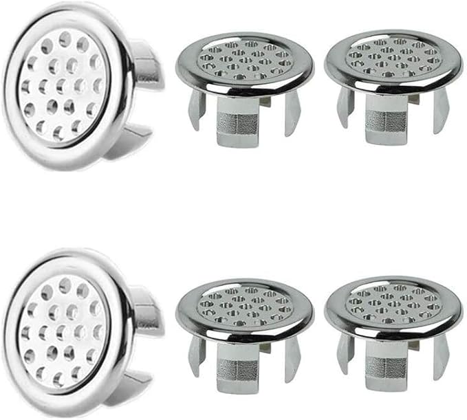 Sink Overflow Ring,6PCS Hollow ring Hole Round Cap Overflow Cover Drain