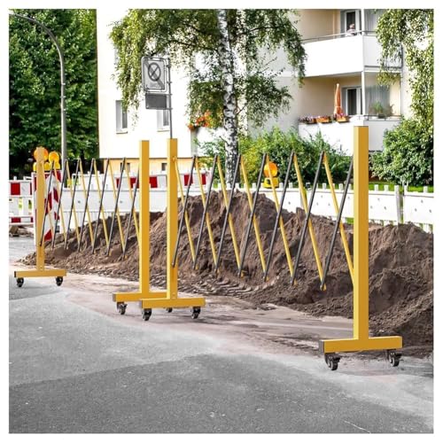 Barrière mobile extensible et garde-corps de chantier pliable avec roulettes 250cm