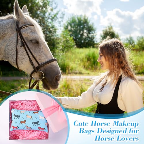 Reginary 20 Pcs Horse Gifts for Women Horse Makeup Cosmetic Bags Gifts Bags Zipper Purse Travel Toiletry Organizer Western Accessorie for Women Cowgirls Birthday Coworkers4