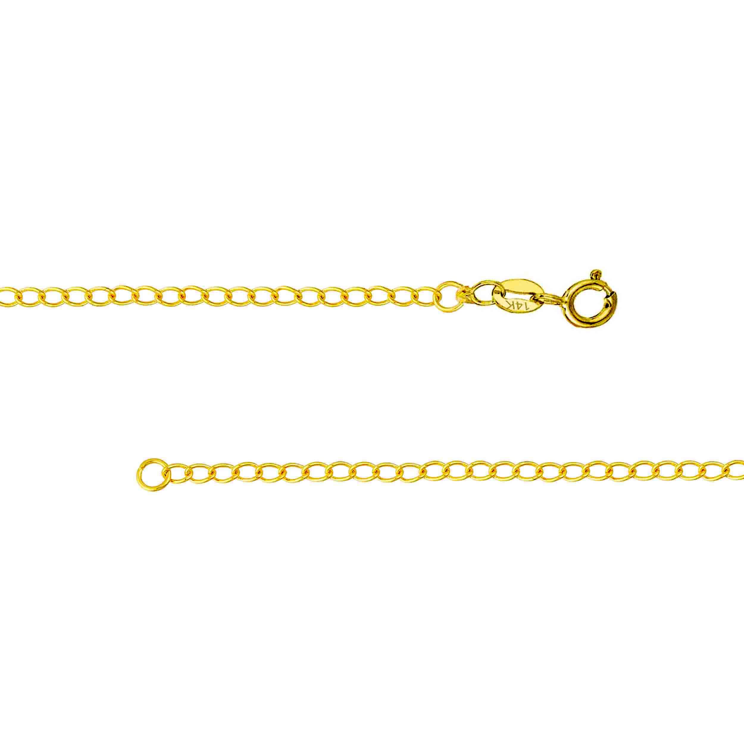 Ritastephens 14k Yellow Gold Chain Necklace Extender with Spring Ring