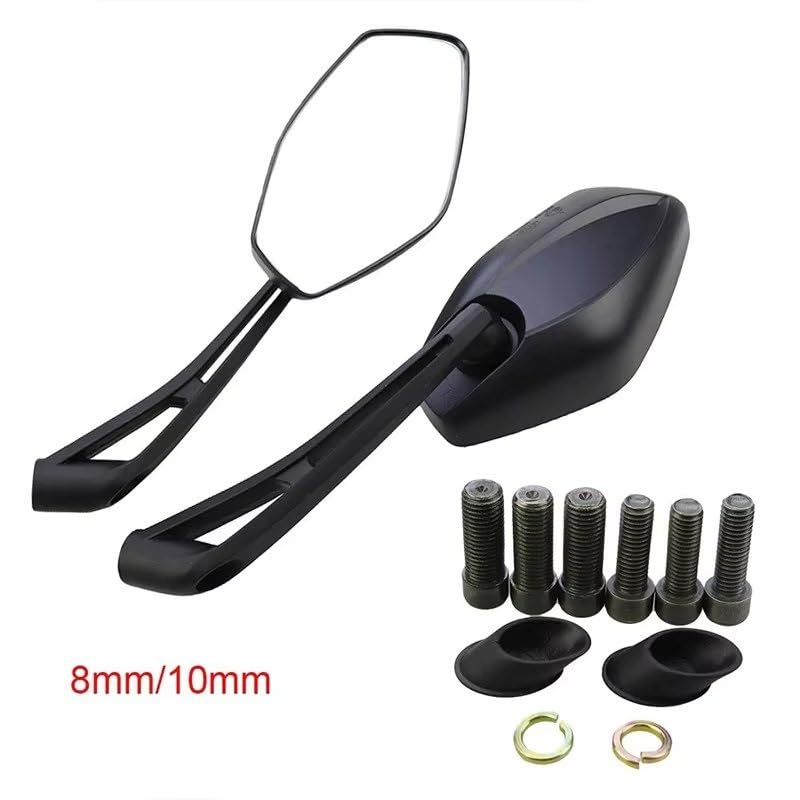 Espejos retrovisores de manillar universal de 8 y 10mm en aluminio para moto ER6N 650 1000 6