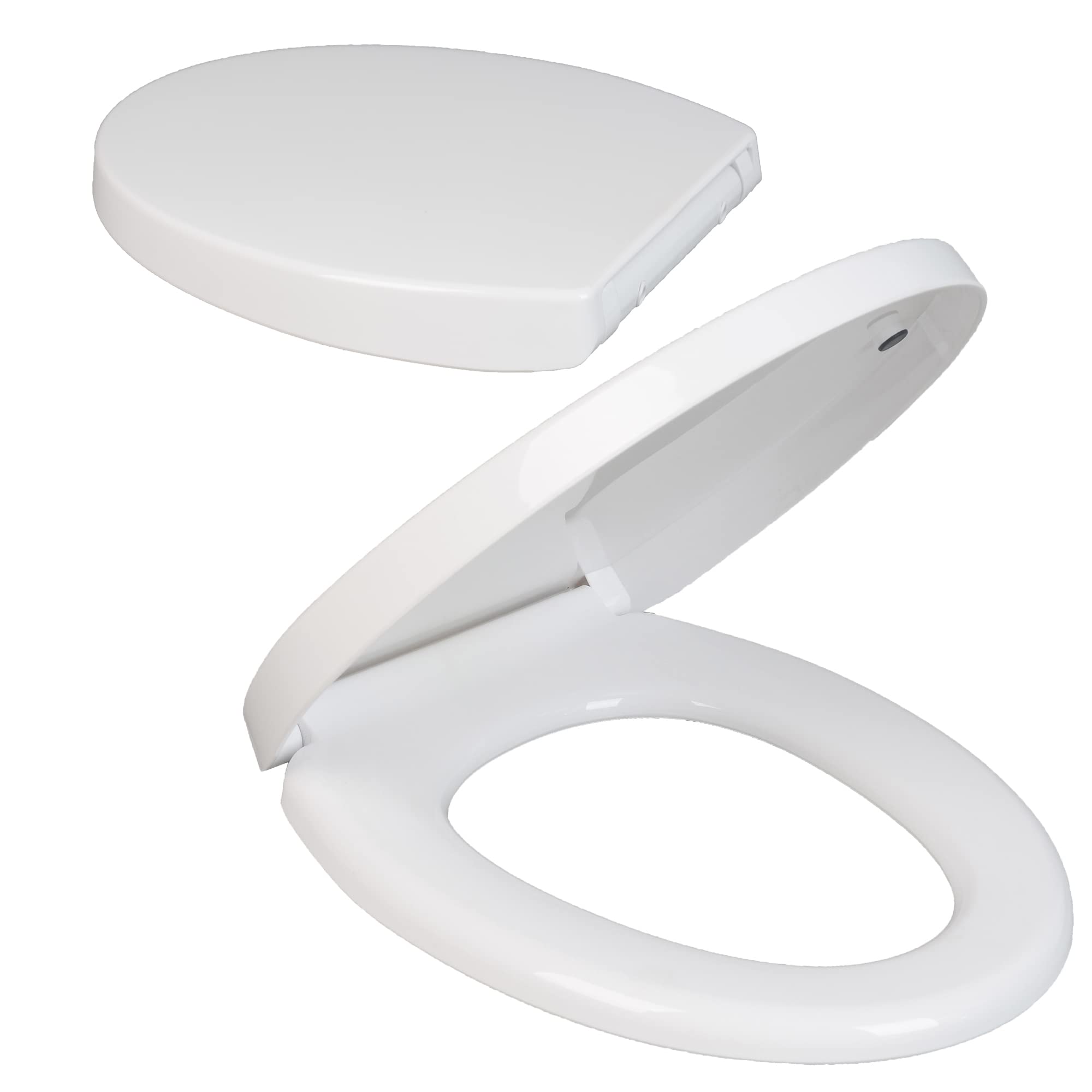Toilet Seats Oval Shaped with Soft-Closing Mechanism Quick-Release Function, Hygienic Toilet Seat Made of Antibacterial, Scratch-Resistant, Easy Installation White