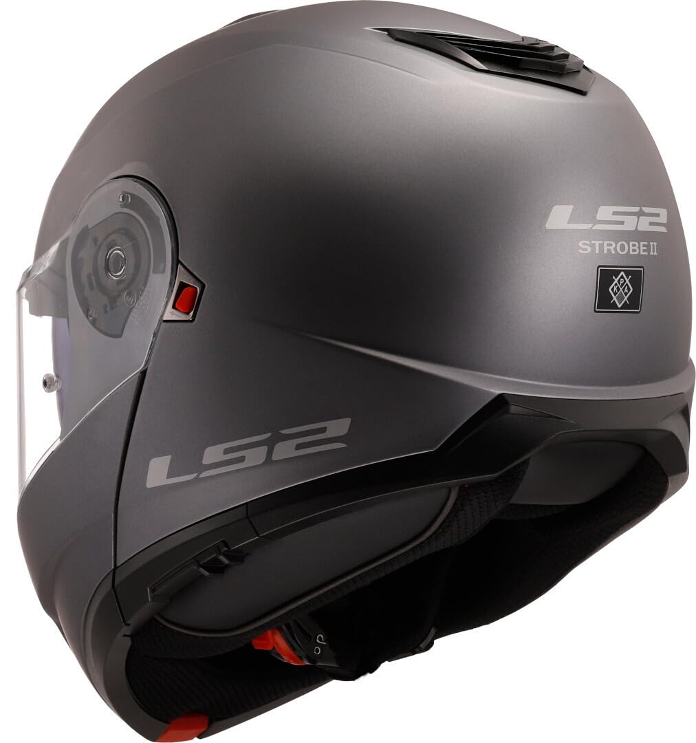 LS2, Casco Moto Modular Strobe II Matt Titanium, L