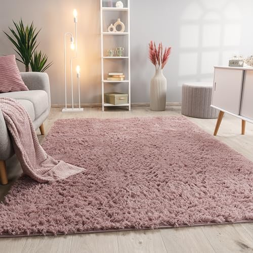 Paco Home Hochflor Teppich Wohnzimmer rutschfest Fellteppich Shaggy Flauschig Weich Modern Kunstfell...