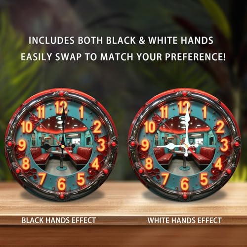 10 " Retro Diner Wooden Wall Clock product photo 10 " Retro Diner Wooden Wall Clock product