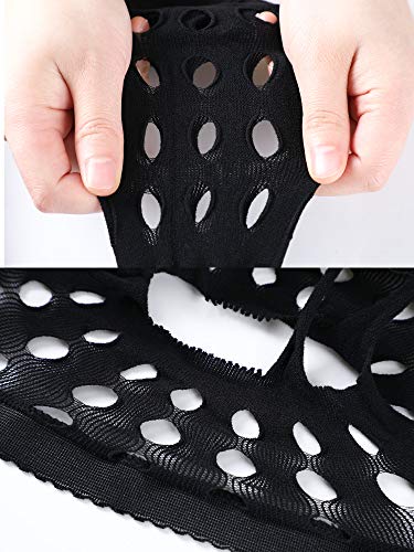 Skylety 6 Pairs Women Suspender Pantyhose Stockings Tights Stretchy High Stockings for Dress up Favors (Black, Medium - Large)2