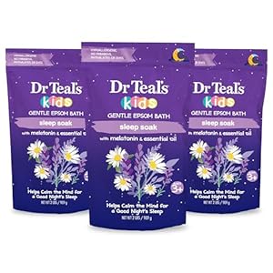 Dr Teal’s Kids Gentle Epsom Salt, Sleep Soak with Melatonin & Essential Oil Blend, 2 lbs (Pack of 3)