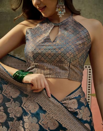 Image of SIRIL Women's Kanjivaram Soft Silk Saree Pure Silk Saree With Unstitched Blouse Piece