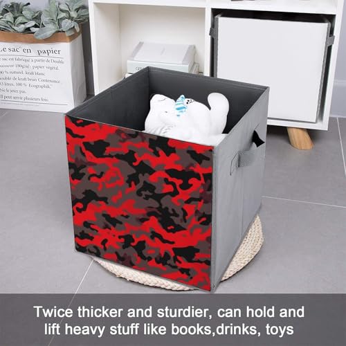 Boîte de rangement cube pliable rouge pour vêtement et drap de lit
