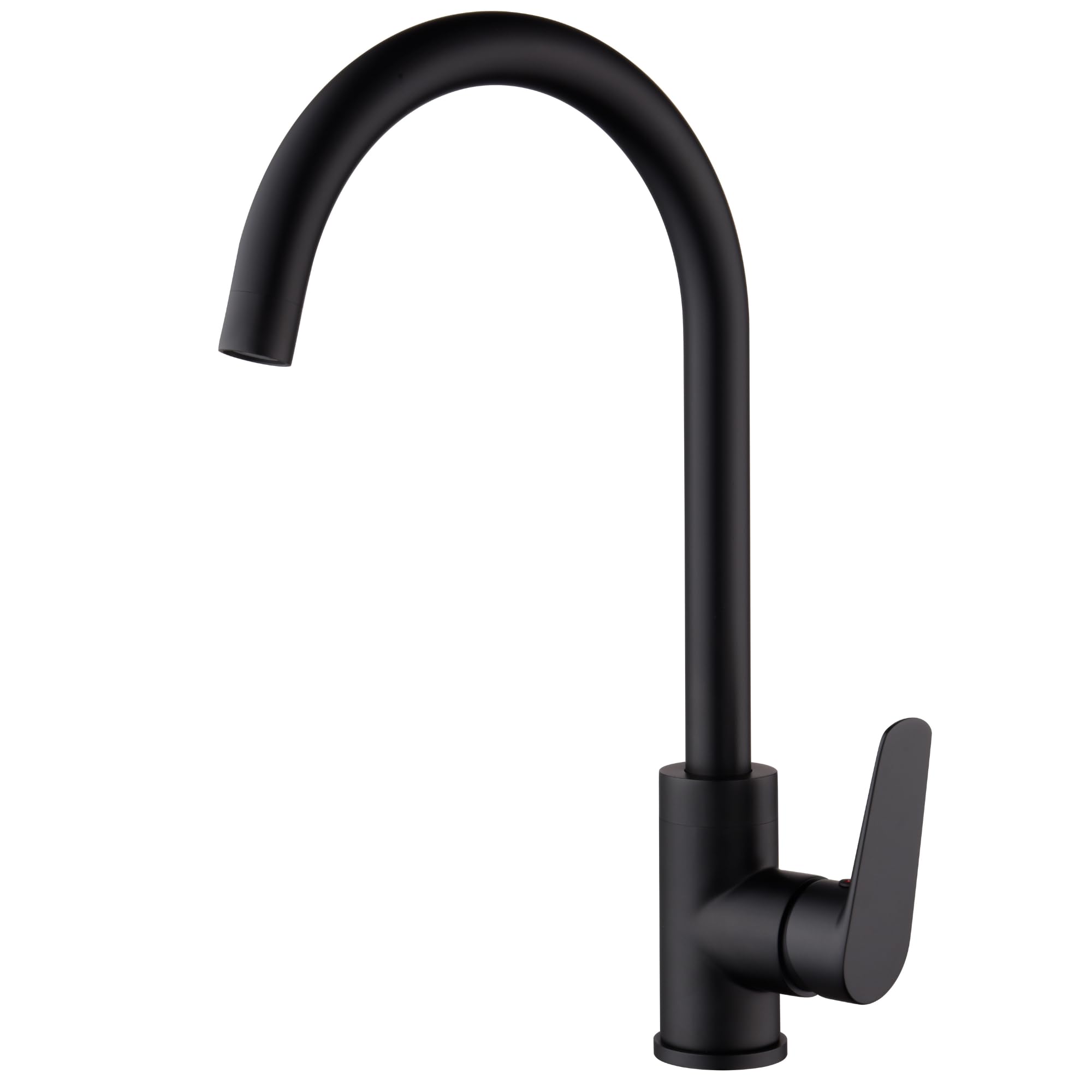 IMEX - Grifo Cocina Caño Alto Color Negro Mate | Grifo Monomando Fregadero | Griferia Cocina | Grifo en Latón con Cartucho Cerámico Ø35mm | Serie Bélgica