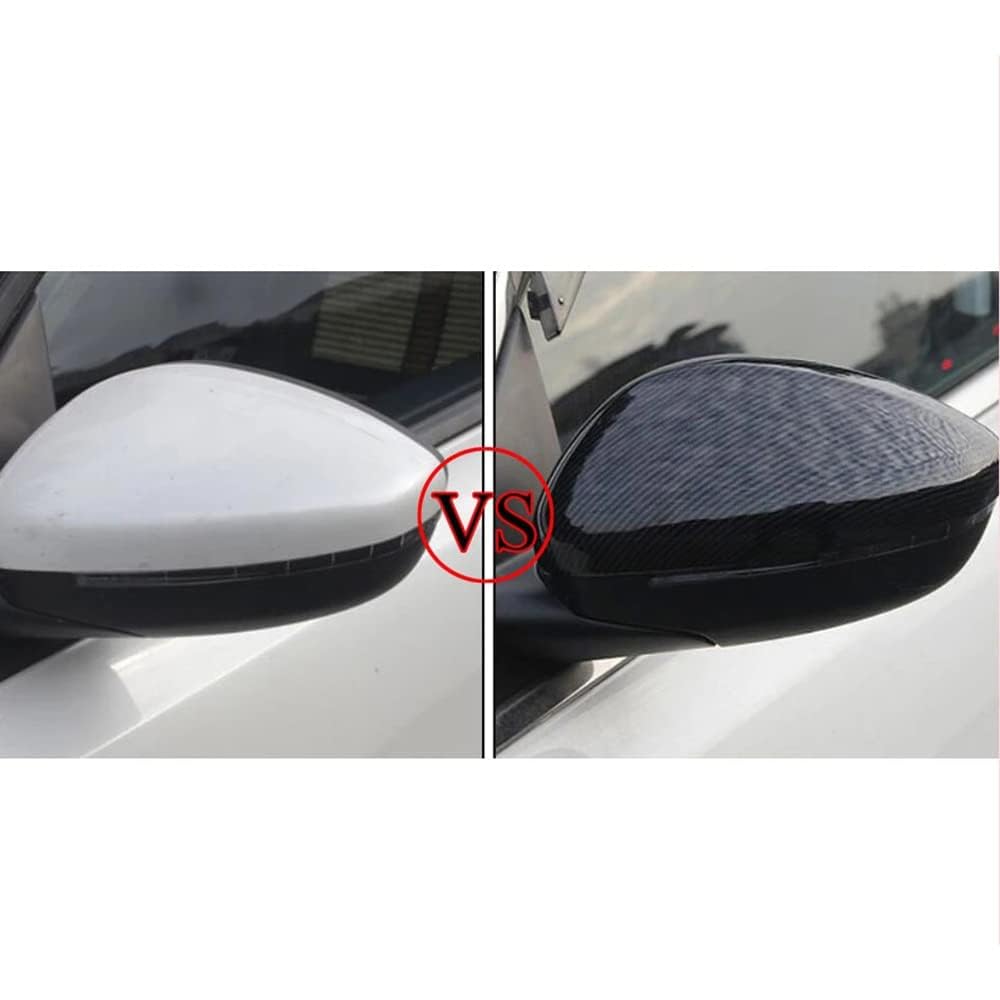 1 Paire Capuchons de Rétroviseur de Voiture pour Peugeot 208 2008 2014-2018,Coque Rétroviseur Latéral Remplacement Gauche Droite Accessoires de Voiture,A/Carbon Fiber Look