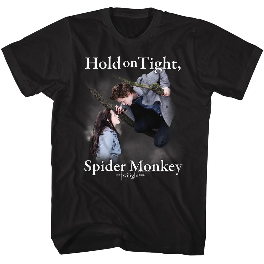 Twilight Spider Monkey Adult Black Short Sleeve T Shirt Vampire Romance Vintage Style Graphic Tees