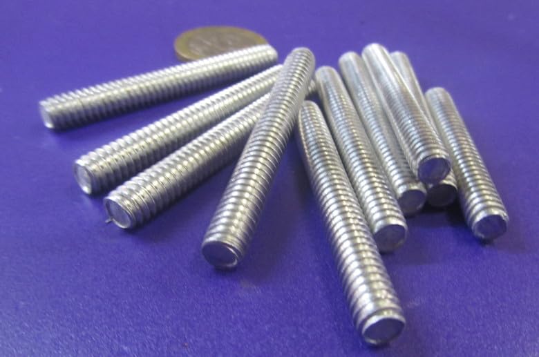 Aluminum Fully Threaded Rod RH 1/4"-20 x 2.0 Length 10 Pcs