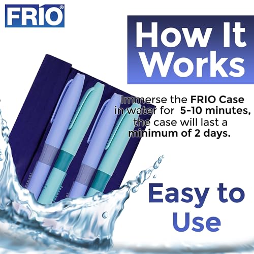Image of FRIO Extra Large Insulin Cooler Travel Case Blue | 45+ Hours Insulin Cooling, No Icepacks Needed | Holds 8 Insulin Pens or Vials | Diabetes Travel Case, UK Made, Portable Daily Insulin Storage