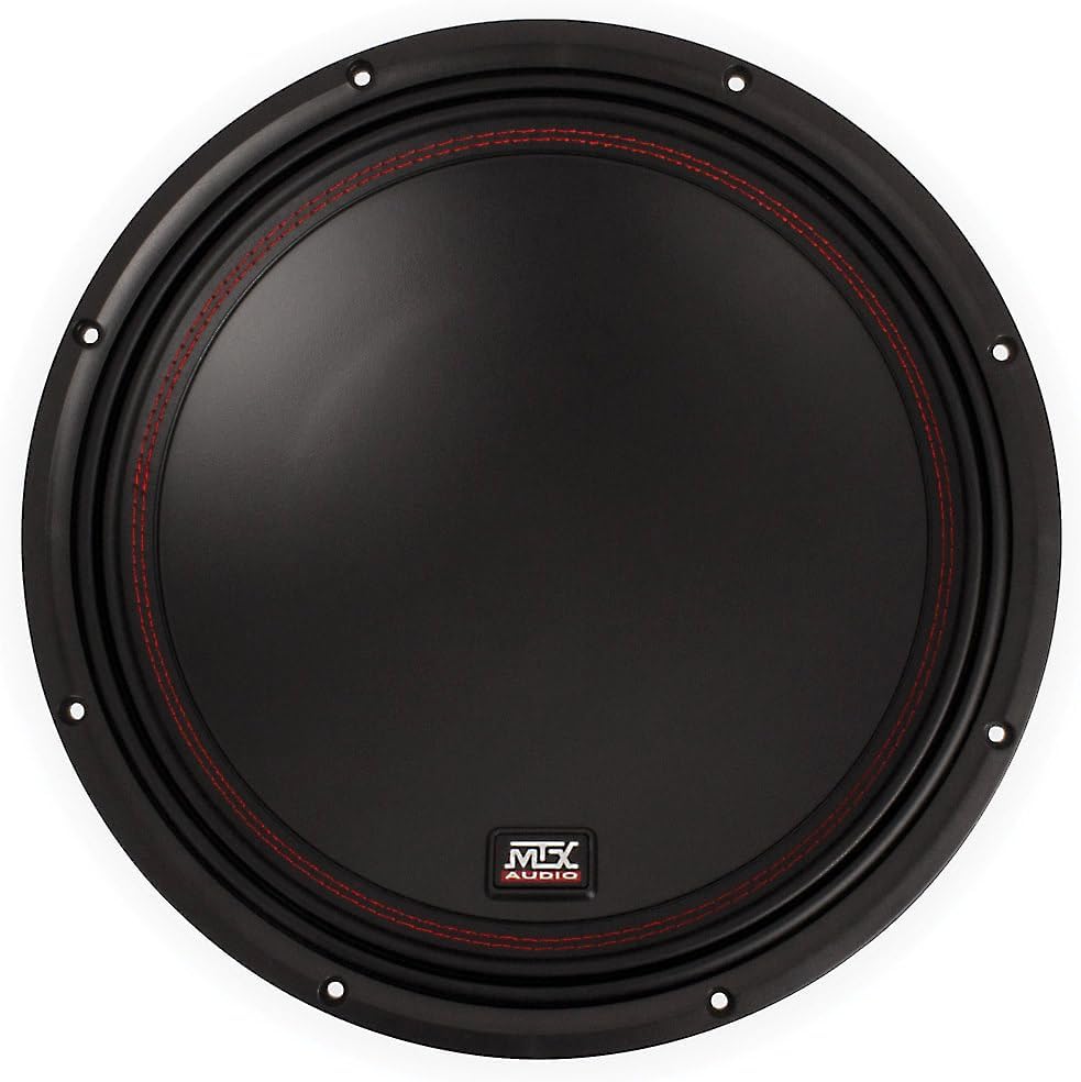 Shora dolů view of the MTX Audio 5512-44 subwoofer cone.