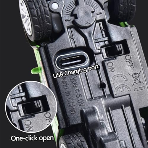 Image of Bestie toys Remote Control Small Car, 1:64 Scale Off-Road RC Car, USB Rechargeable 2.4GHZ Three Speed Indoor Alloy Vehicle for Kids (Offroad Jeep), Multicolor