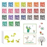 ZhongShuang 24 Farben Stempelkissen Bunt Mit 16 Bildkarten,Stempelkissen...