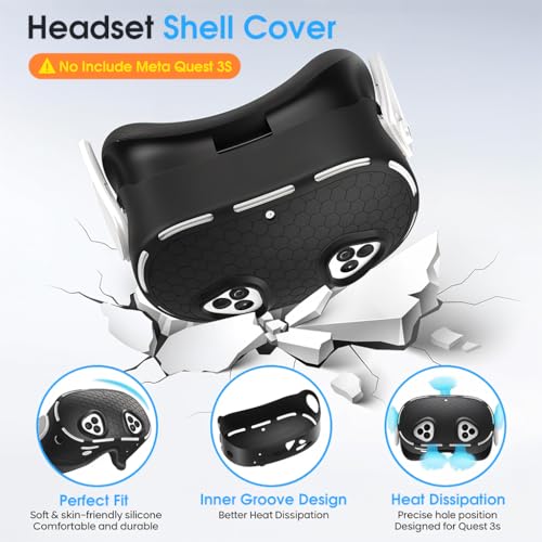 Image of ZORBES 5-in-1 Silicone Accessories for Meta Quest 3S, Protective Case Set for Quest 3S, VR Skin Cover Case Silicone Face Pad Lens Cover