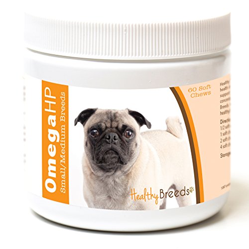 Healthy Breeds Pug Omega HP Fatty Acid Skin and Coat Support Soft...