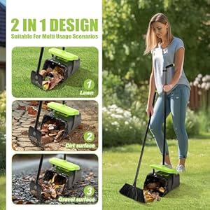 Pooper Scooper Swivel Bin & Rake Kit Set of 2 for Large Medium Small Dogs with 46″ Long Metal Handle and 35 Waste Bags, Poop Scooper to Clean Pet Waste Use for Yard, Grass, Dirt or Gravel