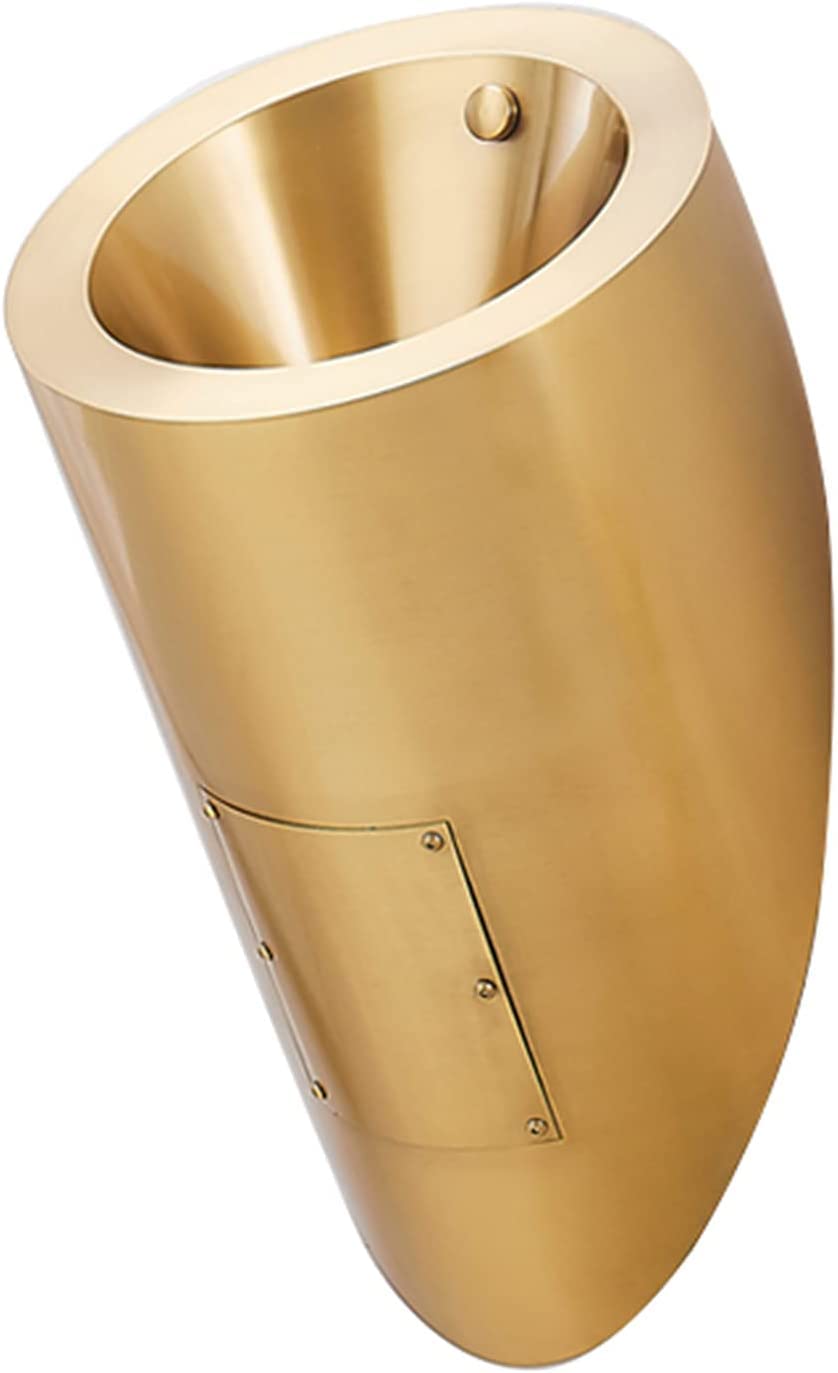 GTHTUHFD Small Male Commode, Wall Mounted Induction Drainage Public Toilet, Vertical Toilet, Male Commode Trough,Gold-Single Piece Urinal