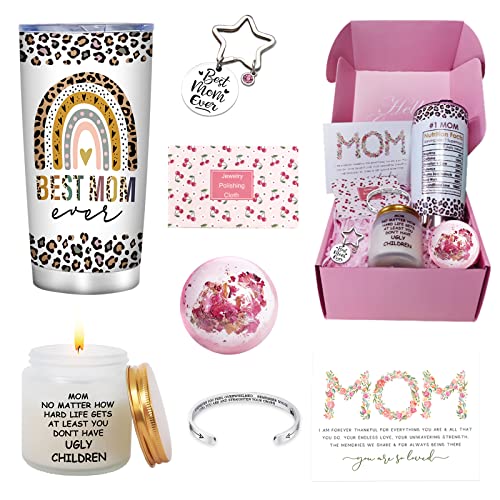 Gifts for Mom, Mom Gifts from Daughter or Son, Best Mom Ever Gifts, Birthday Day Gifts for Mom, Gifts Basket for New Mom, 7pcs Unique Gifts Set for Mom, Mothers Day Gifts