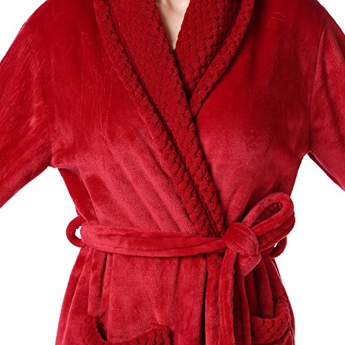 Richie House Women's Plush Soft Warm Fleece Bathrobe Rh1591-C-L #TOP5