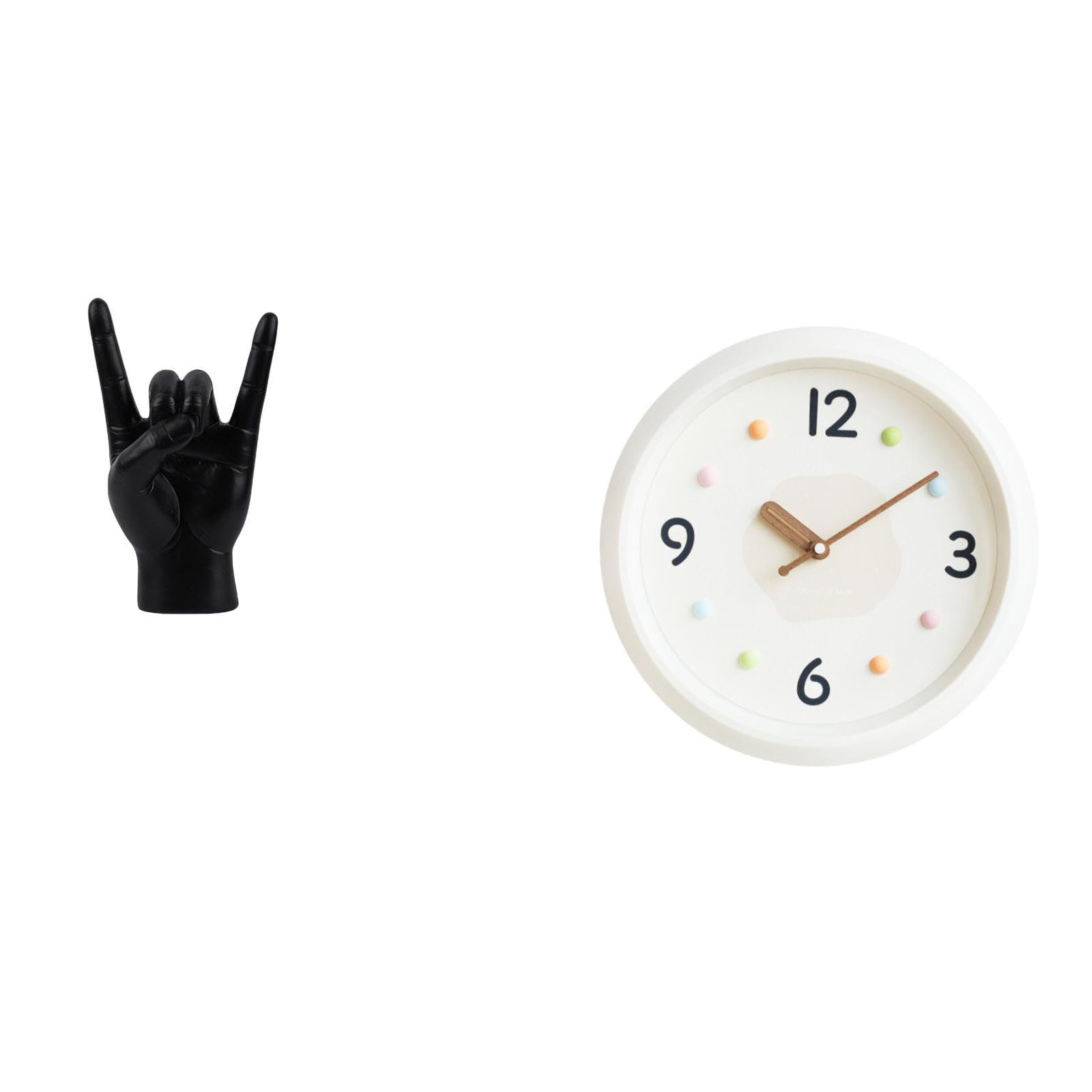 SECRET DESIRE Rock Gesture Sculpture Modern Numerals Creative Hand Clock Quiet Finger Statue Decorative Wall Hanging Apartment Bedroom Restaurant Office Study Room Decor|Home D?©cor|Figurines-image-43