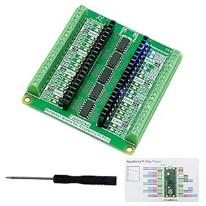 FREENOVE Breakout Board for Raspberry Pi Pico/Pico H/Pico W, Terminal Block Shield with Pin Header, GPIO Status LED
