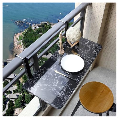 Tavolo da balcone regolabile in altezza per giardini e terrazze, multifunzione, pieghevole, tavolo da bar (59,9 x 35,1 cm)